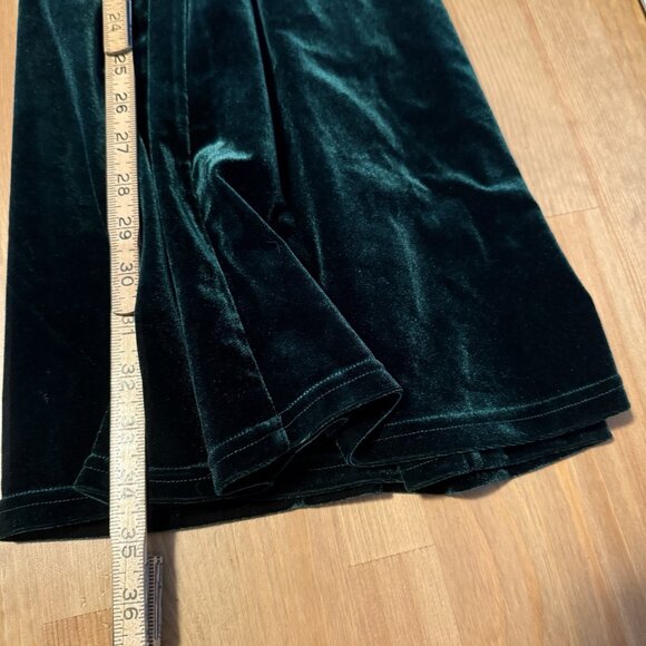 Hell Bunny Dress Size L Holiday Green Velvet Rockabilly Holly Collar Christmas - Picture 6 of 11